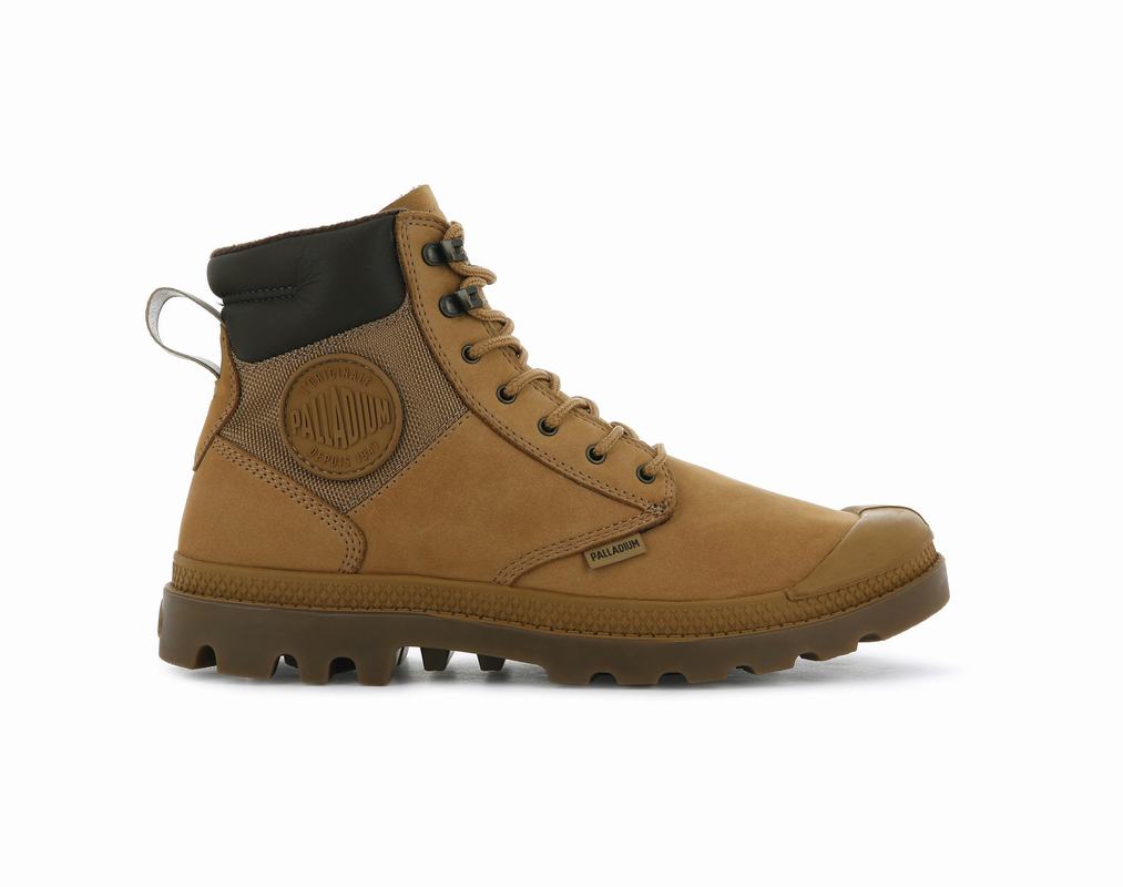 Palladium Pampa Shield Wp+ Lux Mens Waterproof Boots Gold Australia [DRLOKI-261]